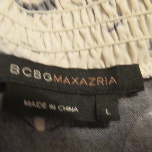 BCBGMAXAZRIA BLACK WHITE STRETCH SLEEVELESS TOP-L - Picture 5 of 5